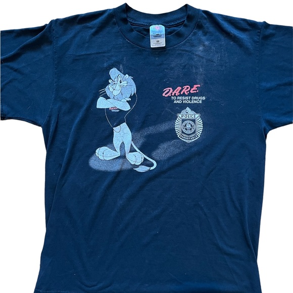 Vintage DARE Against Drugs Fruit of the Loom Shirt size L - Picture 1 of 4